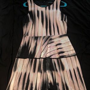 Pink and Black Dress with Square detail